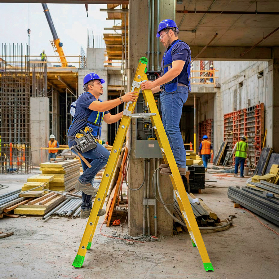 Louisville combination ladder in twin ladder configuration.